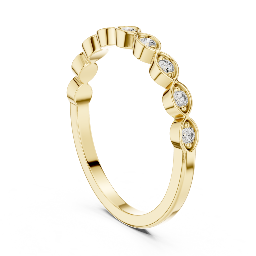 Alternating Diamond Eternity Band Ring in Sterling Silver