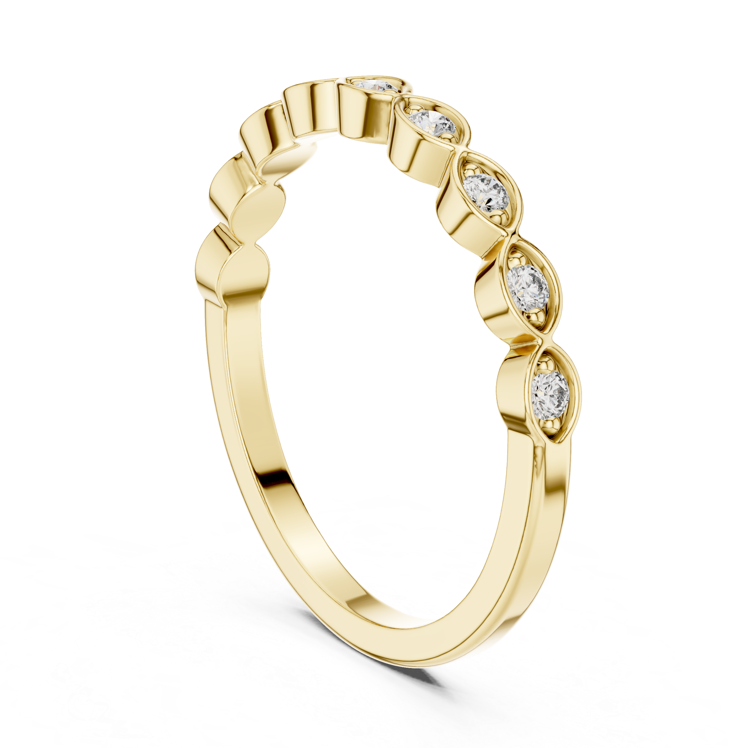 Alternating Diamond Eternity Band Ring in Sterling Silver