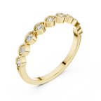 Alternating Diamond Eternity Band Ring in Sterling Silver