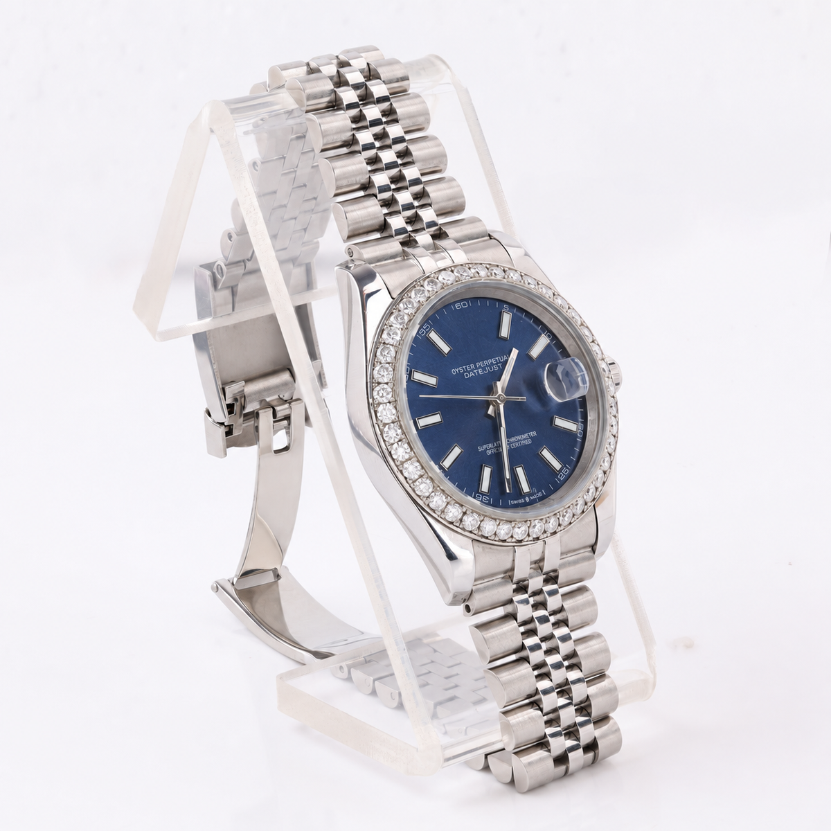 Silver Tone Luxury Automatic Style Watch