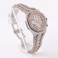 Two-Tone Fully Iced-Out Moissanite Chronograph Watch
