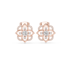 Vintage Floral Halo Diamond Stud Earrings