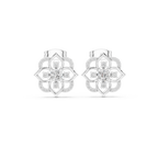 Vintage Floral Halo Diamond Stud Earrings