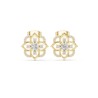 Vintage Floral Halo Diamond Stud Earrings