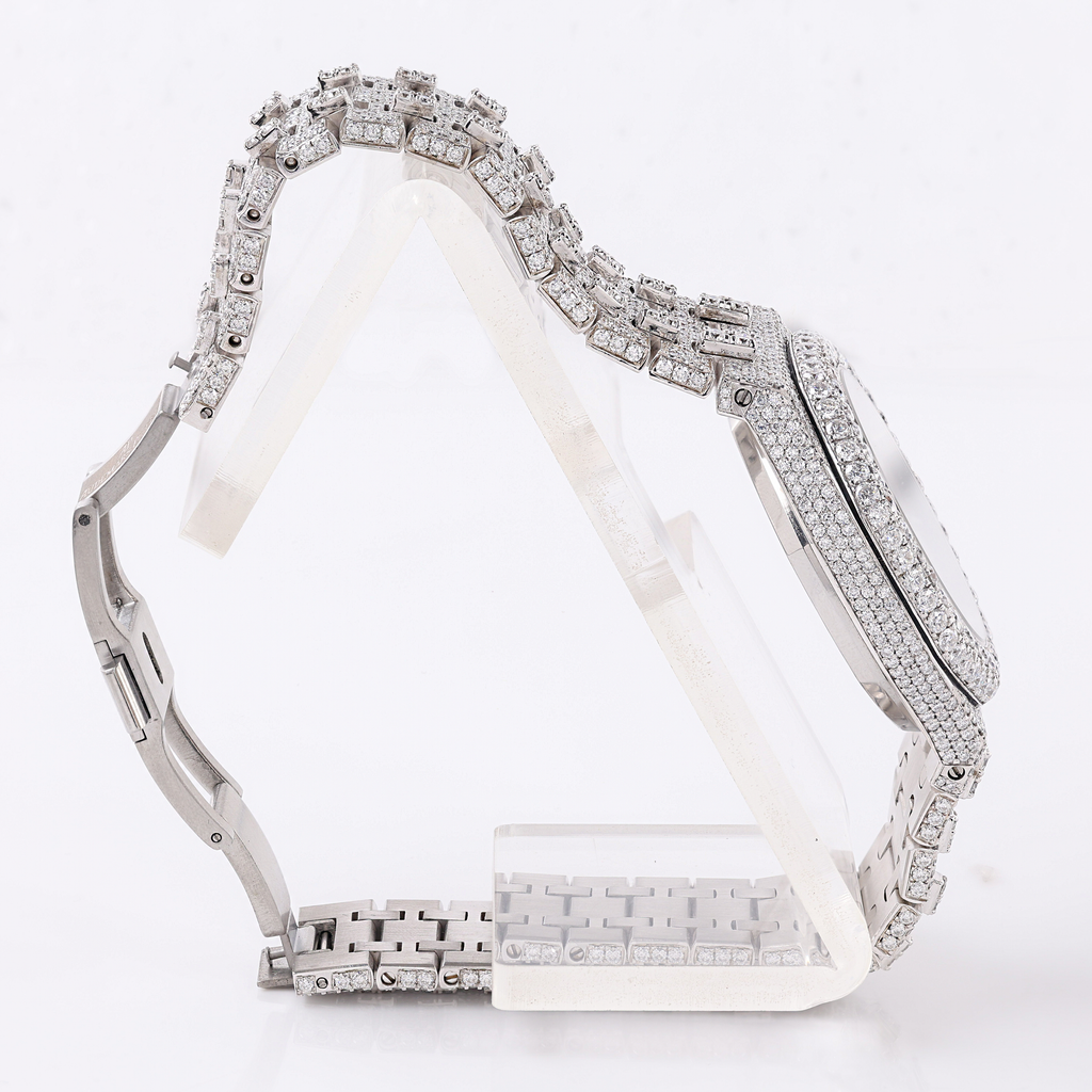Fully Iced-Out Moissanite Automatic Watch