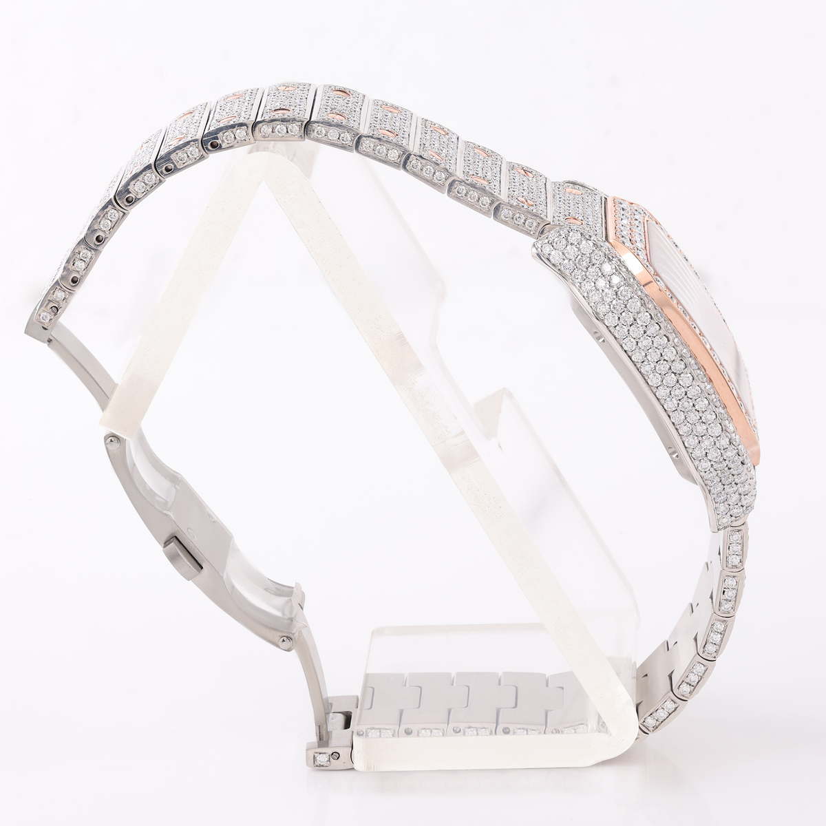 Two-Tone Iced Out Luxury Watch