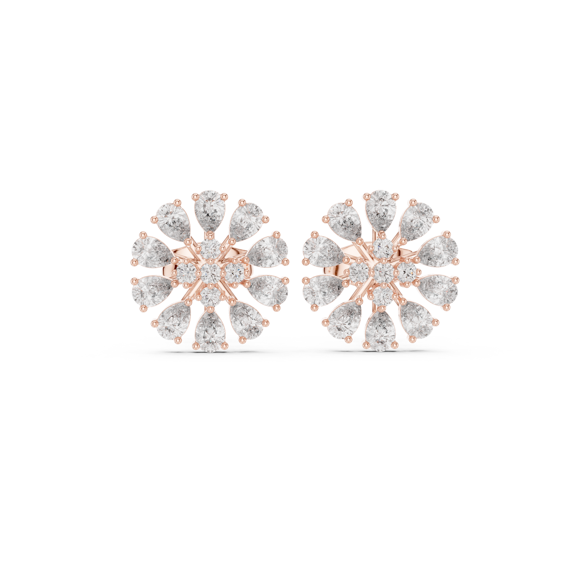 Petal Blossom Diamond Earrings, gallery image — Jewelix Atelier
