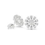 Floral Pear Diamond Stud Earrings