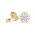 Floral Pear Diamond Stud Earrings