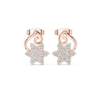 Vintage Floral Diamond Stud Earrings