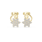 Vintage Floral Diamond Stud Earrings