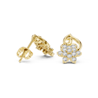 Vintage Floral Diamond Stud Earrings