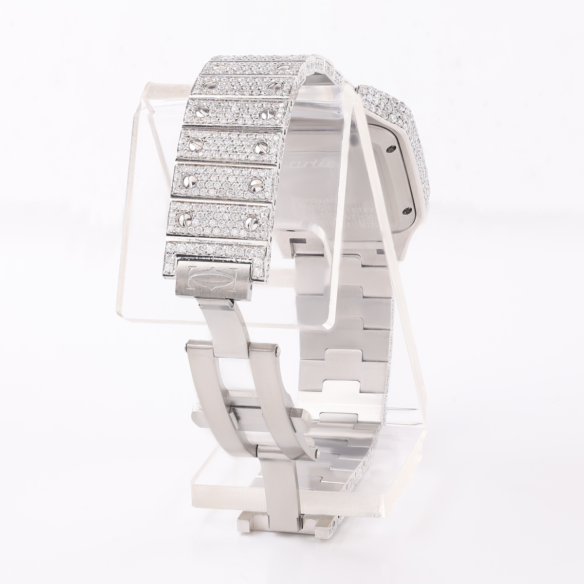 Full White Iced Out Luxury Watch – view 4 of 4, lab grown diamond jewelry | Jewelix Atelier