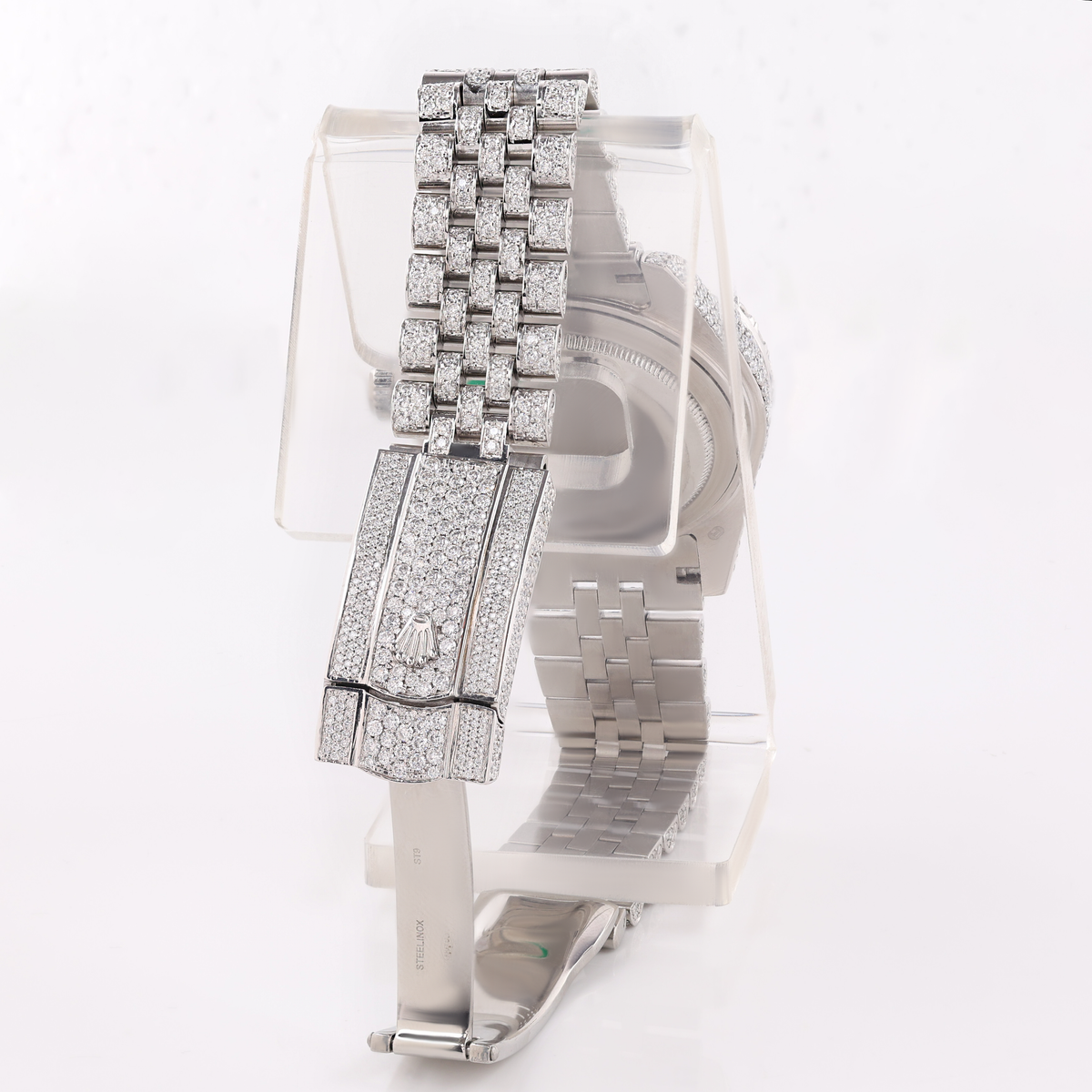 Full White Luxury Diamond Style Watch – view 4 of 4, lab grown diamond jewelry | Jewelix Atelier