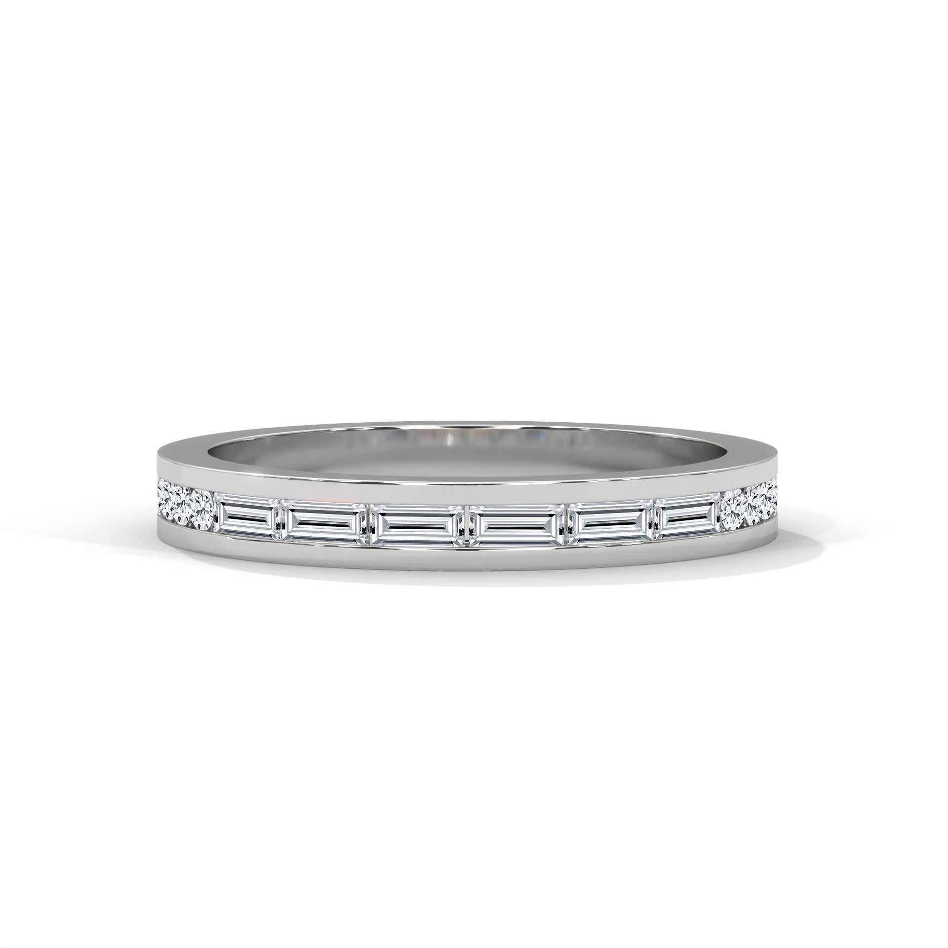 Baguette & Round Diamond Band Ring