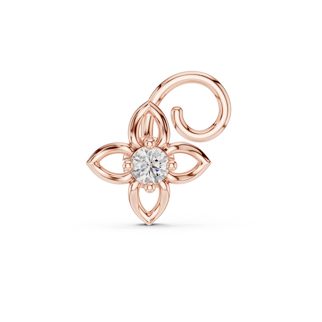 Floral Diamond Nose Pin