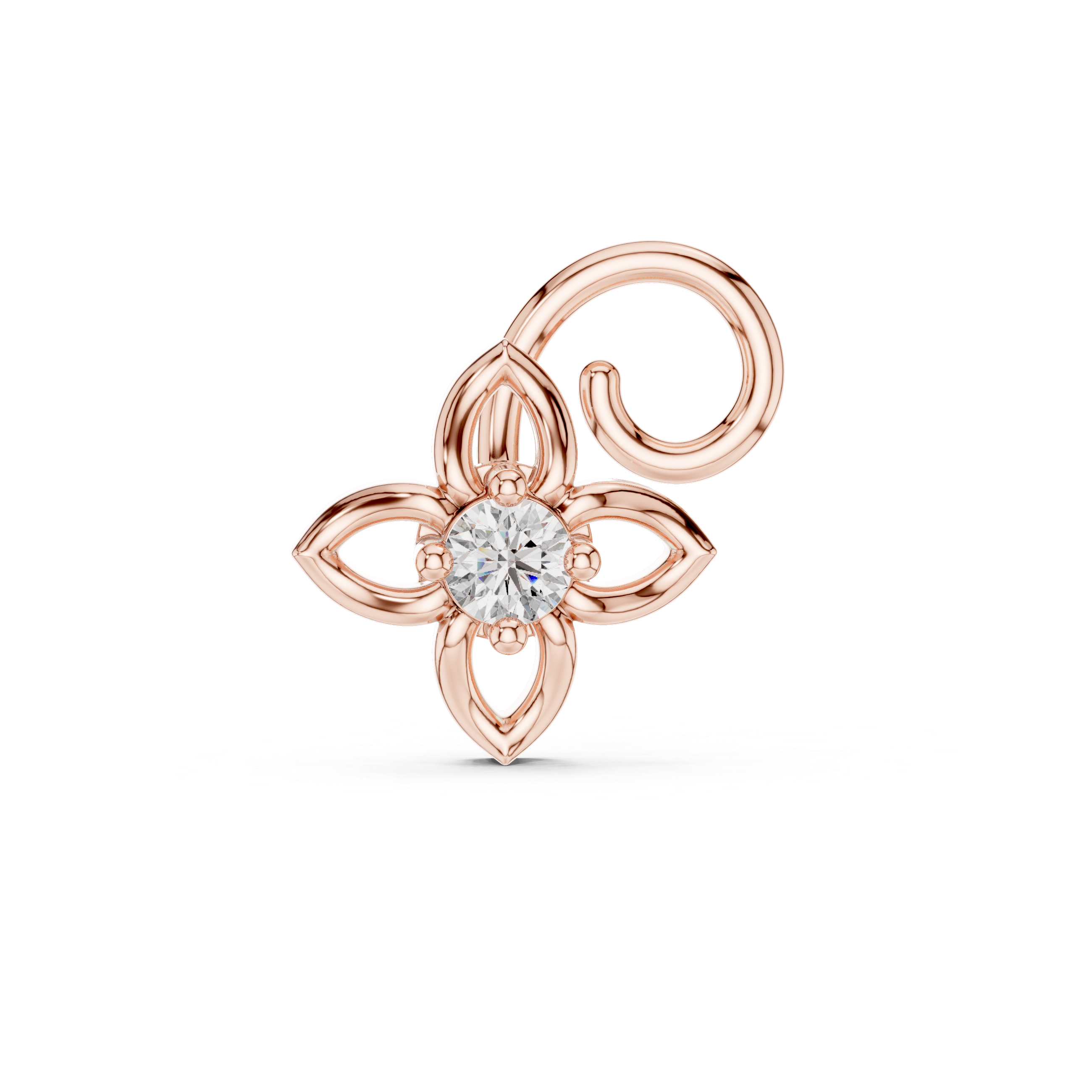 Floral Diamond Nose Pin