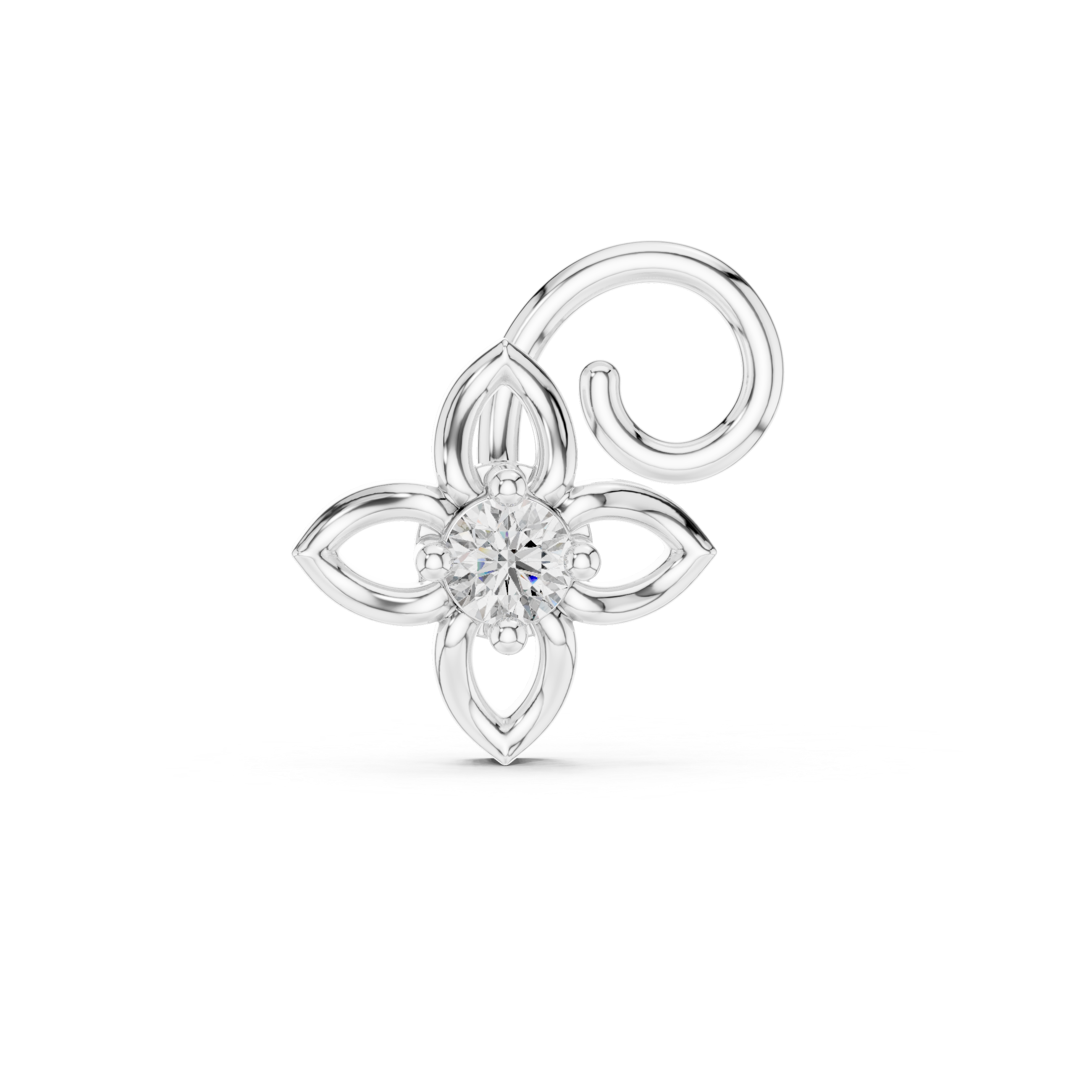Floral Diamond Nose Pin