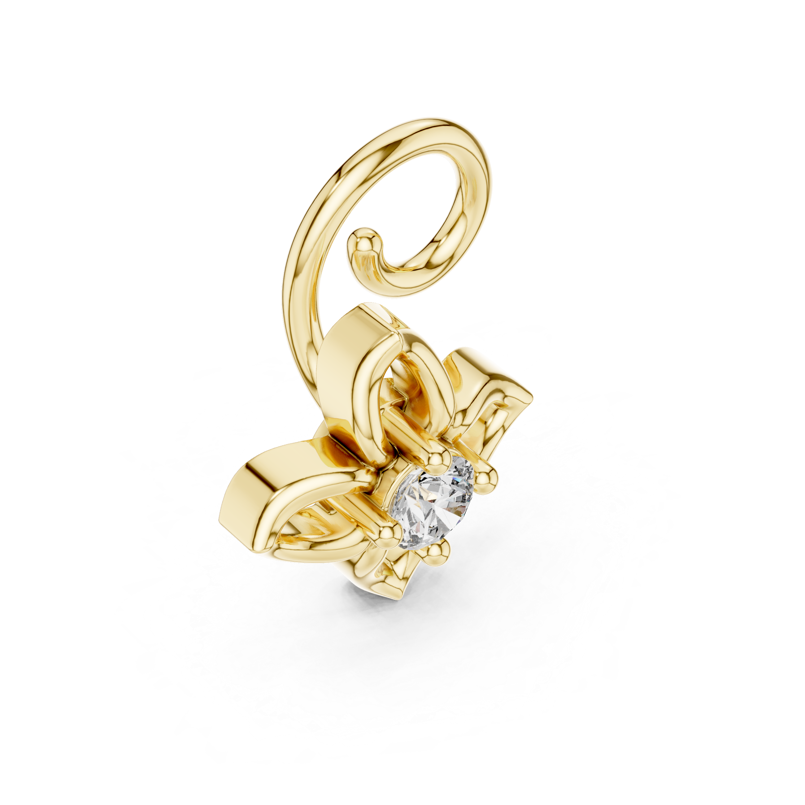 Floral Diamond Nose Pin