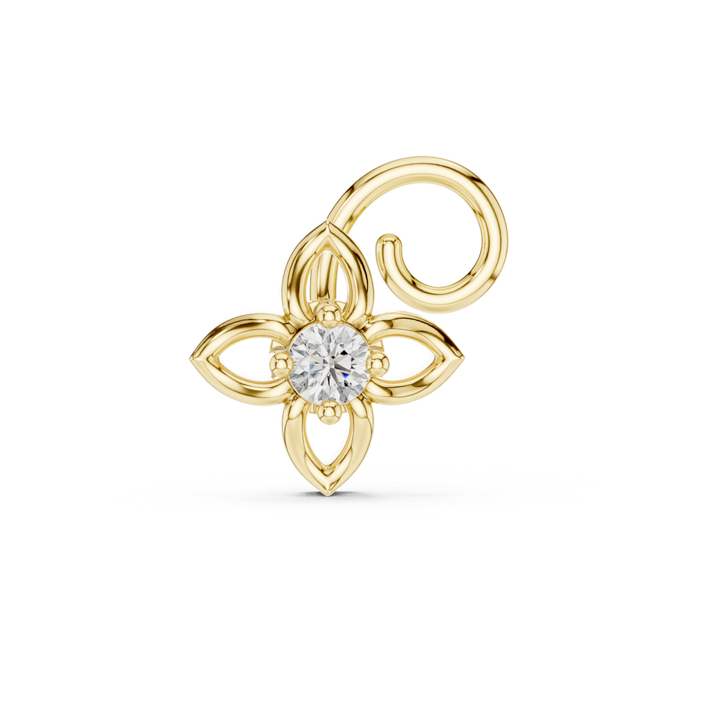 Floral Diamond Nose Pin