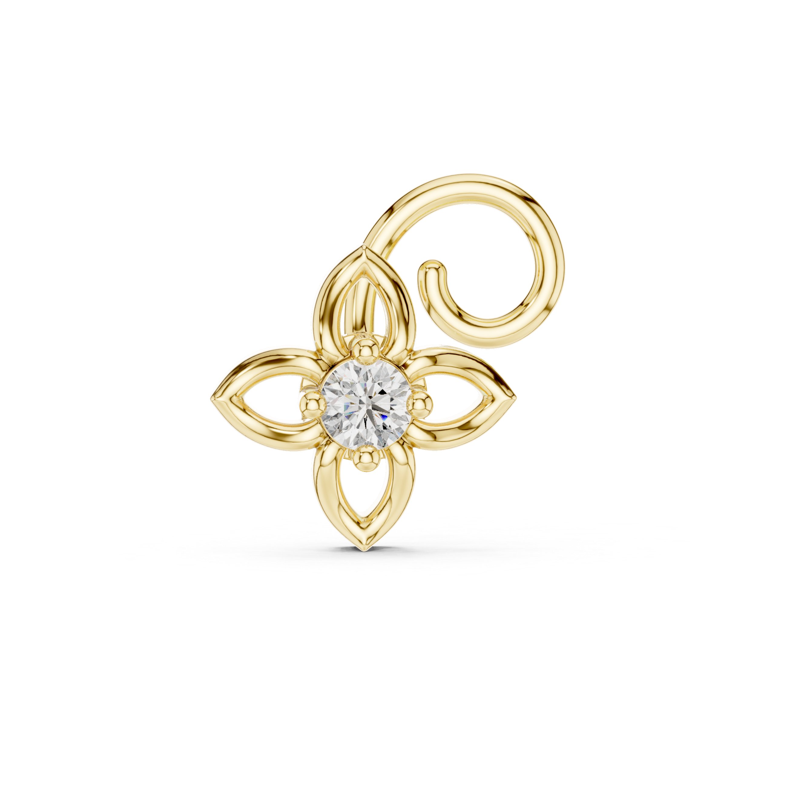 Floral Diamond Nose Pin