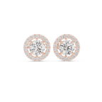Round Halo Diamond Stud Earrings