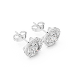 Round Halo Diamond Stud Earrings