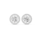 Round Halo Diamond Stud Earrings
