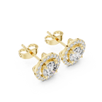 Round Halo Diamond Stud Earrings