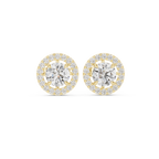 Round Halo Diamond Stud Earrings