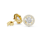 Round Halo Diamond Stud Earrings