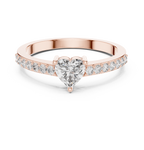 0.66 CT Heart Cut Diamond Pavé Engagement Ring