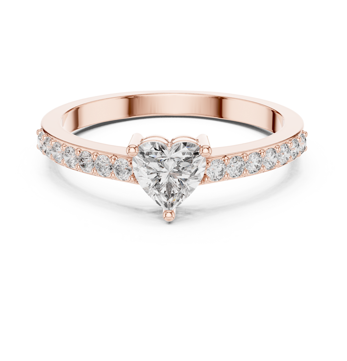 Heart Cut Diamond Pavé Engagement Ring – view 5 of 12, lab grown diamond ring | Jewelix Atelier