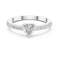 0.66 CT Heart Cut Diamond Pavé Engagement Ring