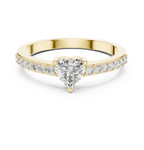 0.66 CT Heart Cut Diamond Pavé Engagement Ring