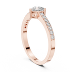 0.66 CT Heart Cut Diamond Pavé Engagement Ring