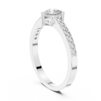 0.66 CT Heart Cut Diamond Pavé Engagement Ring