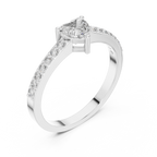 0.66 CT Heart Cut Diamond Pavé Engagement Ring
