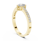 0.66 CT Heart Cut Diamond Pavé Engagement Ring