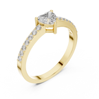 0.66 CT Heart Cut Diamond Pavé Engagement Ring