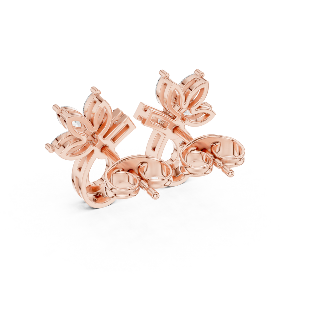 Marquise Diamond Vine Stud Earrings