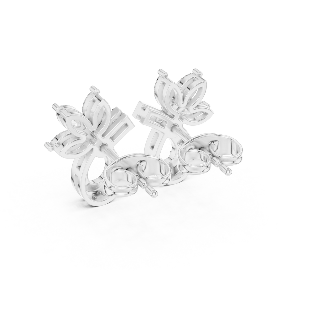 Marquise Diamond Vine Stud Earrings