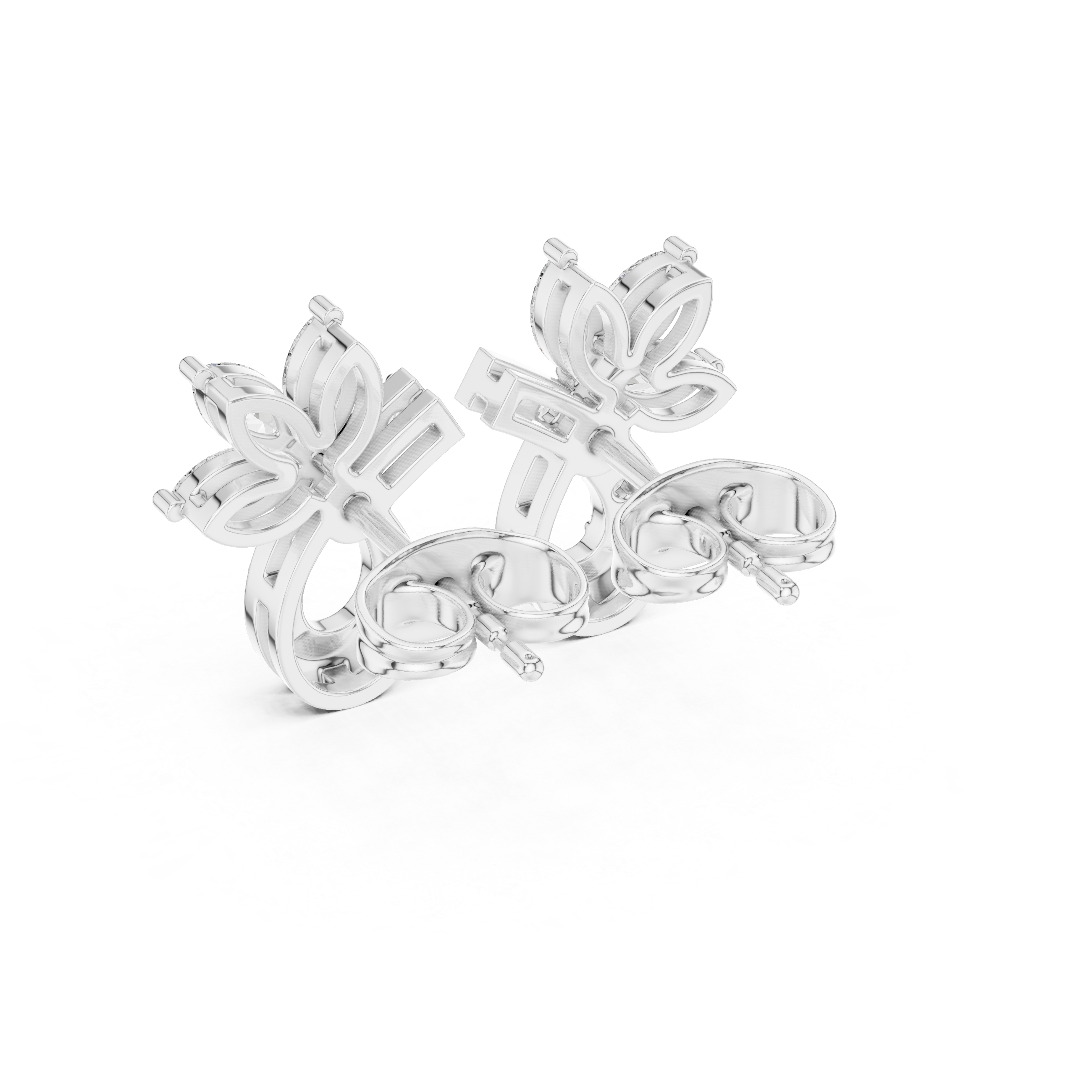 Marquise Diamond Vine Stud Earrings