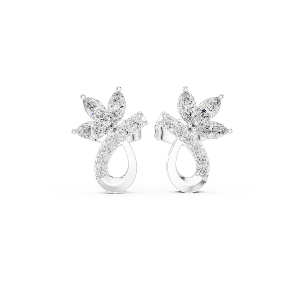 Marquise Diamond Vine Stud Earrings