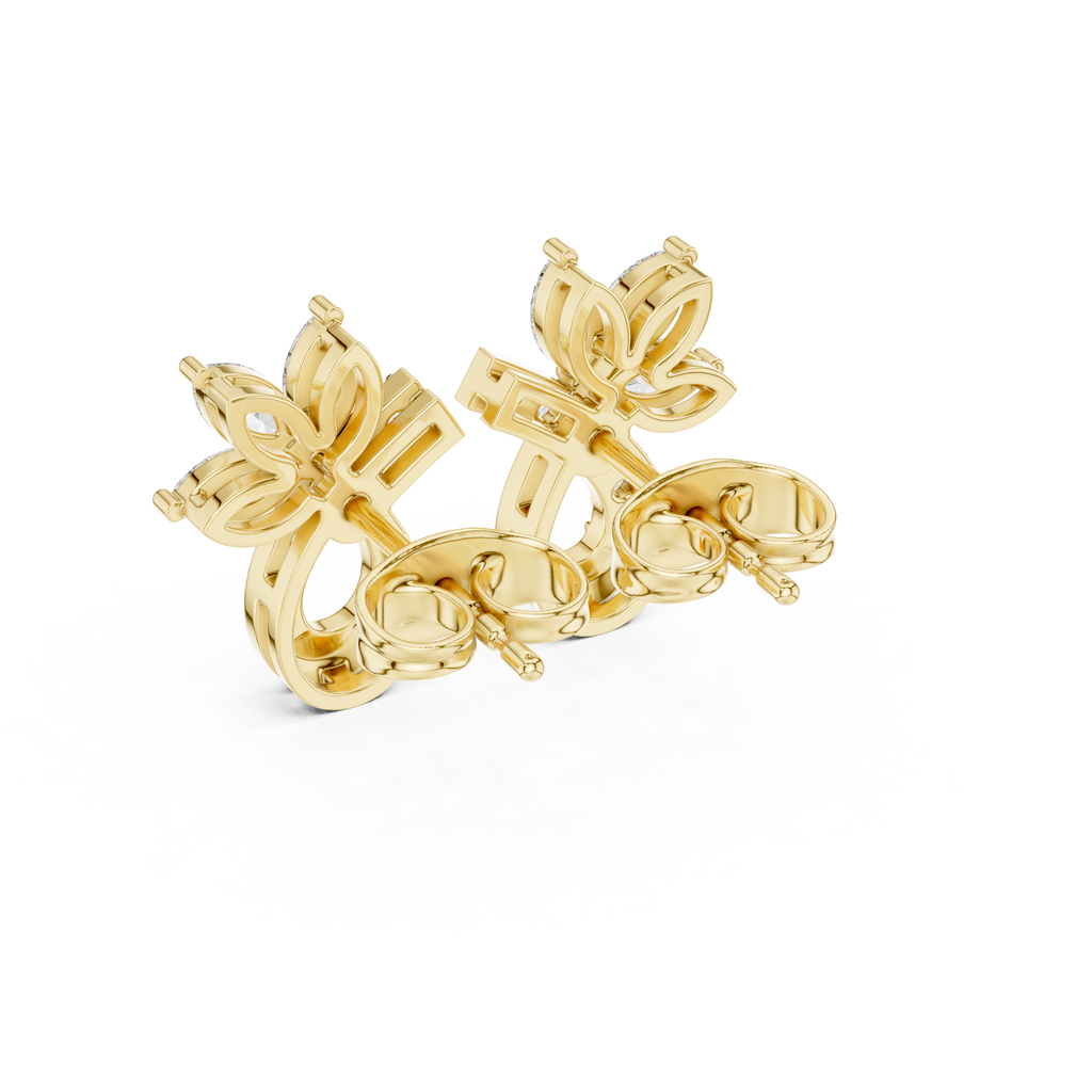 Marquise Diamond Vine Stud Earrings