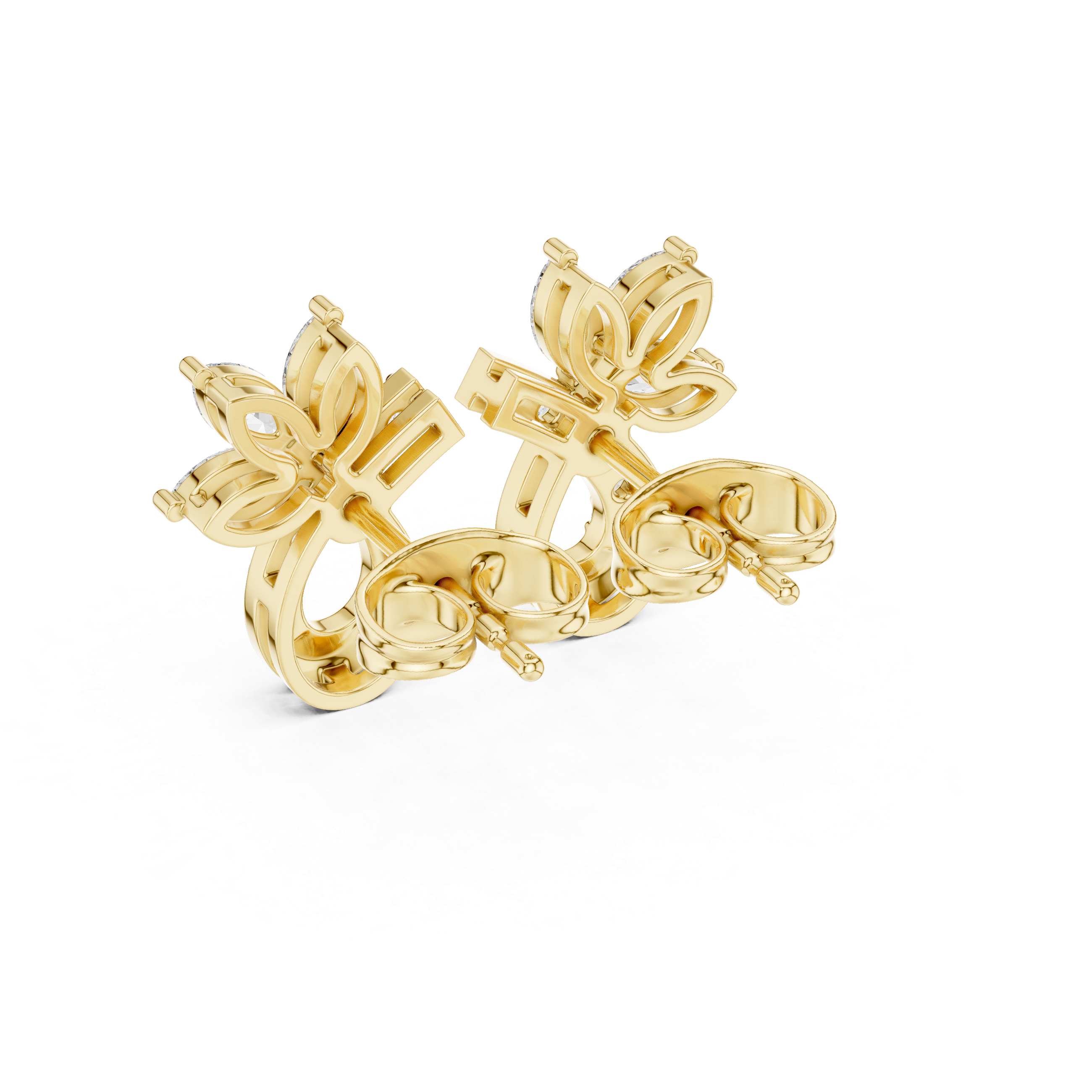 Marquise Diamond Vine Stud Earrings