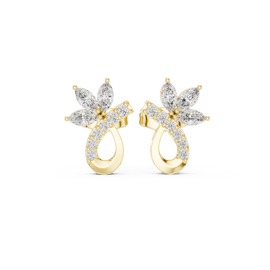 Marquise Diamond Vine Stud Earrings