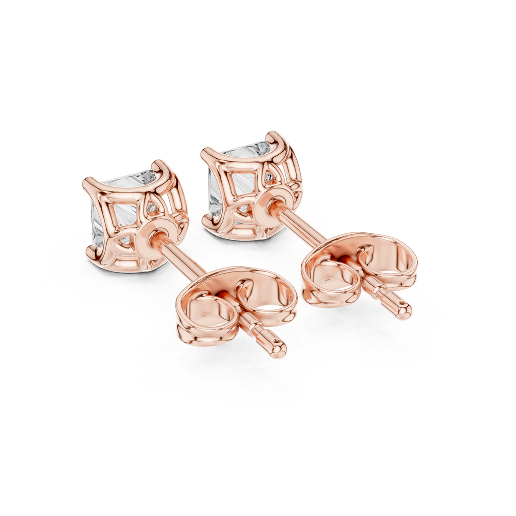 Princess Cut Diamond Solitaire Stud Earrings
