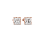 Princess Cut Diamond Solitaire Stud Earrings