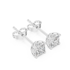 Princess Cut Diamond Solitaire Stud Earrings